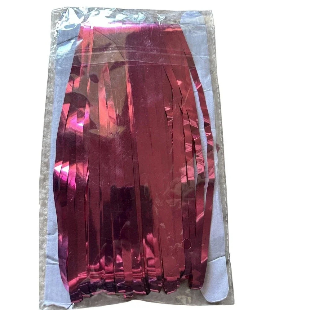 2 Pack Backdrop Decorations Tinsel Curtains 3Ft x 10FT PINK